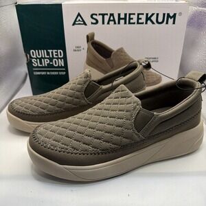 Staheekum Quilted Slip-On Shoes Women's Taupe Round Toe Comfort Size 6. New